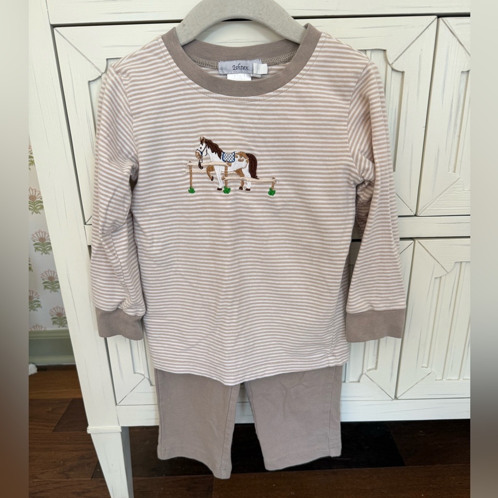 Ishtex Long Sleeve Horse Pants Set Size 2T